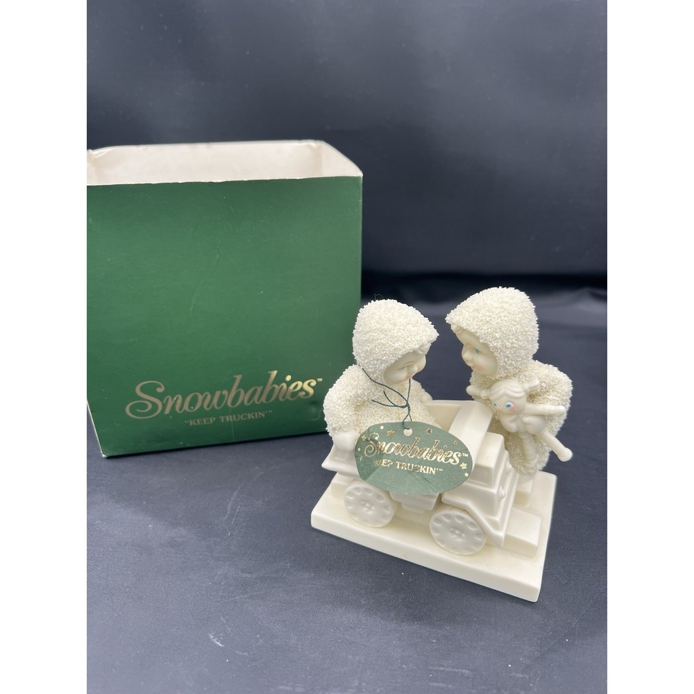 🚚Dept 56 Snowbabies "Keep Truckin'" Figurine – Retired – Porcelain Bisque ☃️✨